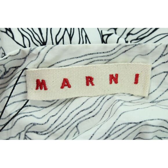 Marni Abstract Print Dress in Black and White Cotton
